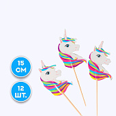 Шпажки для канапе Единорог, набор 12 шт, 3526989 