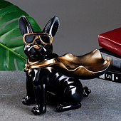  Подставка конфетница Бульдог в плаще, 23х20х13 см, черная, 7749657 