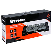  Плитка газовая ЕРМАК двухкомфорочная портативная с переходником, в кейсе, 64х27х9см 116-001 