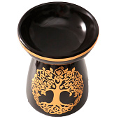  Аромалампа для эфирных масел «Древо жизни», керамика, чёрная с золотом, 9.3?9.3?11.8 см 10323622 
