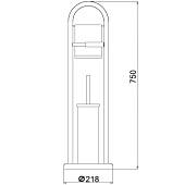 Стойка напольная с держателем для туалетной бумаги с поворотным механизмом черная 