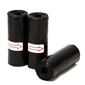  Пакеты для уборки за собаками однотонные (3 рулона по 15 пакетов 29х21 см), чёрные 7110501 