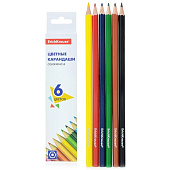  Карандаши цветные 6шт ErichKrause Basic, шестигранные, 50528 