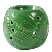  Аромалампа для эфирных масел «Листья», керамика, зелёная, 7.5?7.5?7.2 см 