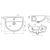  Раковина с пьедесталом Ностальжи-55 Универсал 