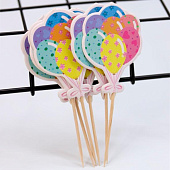  Набор шпажек для торта 12 шт. "Festive balloons" (8 см) 