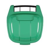  Бак для мусора 65л на колёсах, черно-зеленый М4663 