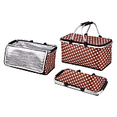 107063 Термосумка складная с алюминиевым каркасом CB-7046-3, с принтом горошек 107063 Термосумка складная с алюминиевым каркасом CB-7046-3, с принтом горошек