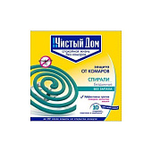  Спираль от комаров Чистый дом № 10  Бездымные б/з  02-076 
