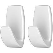  Крючки самоклеящиеся пластик белые 2шт 