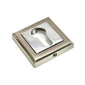  Накладка на цилиндр квадрат RUCETTI RAP KH-S SN/CP бел.никель/хром 