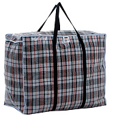  Сумка хозяйственная на молнии, 105 л, цвет белый/чёрный 