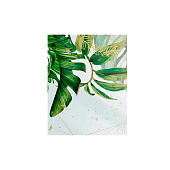  Картина стекло Листья на белом фоне 40х50 