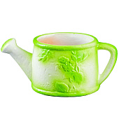  Фигурное кашпо «Лейка» 8х18х10см бело-зеленое 7353346 