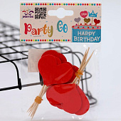  Набор шпажек для торта 12 шт. "Heart", (8 см) 