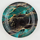 Набор бумажной посуды "Мрамор", на 6 персон, 6 стаканов, 6 тарелок, трубочки 10797813 Набор бумажной посуды "Мрамор", на 6 персон, 6 стаканов, 6 тарелок, трубочки 10797813