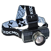  Фонарь LED налобный  3Вт ХРЕ литий 1200mAh КОСМОС KocH3WZoo 