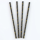  Трубочки для коктейля "Звёзды" набор 12 шт, цвет золото   6961950 