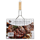 Решетка-гриль ATMIX плоская 35х25х1,5см длина с ручкой 50см Решетка-гриль ATMIX плоская 35х25х1,5см длина с ручкой 50см