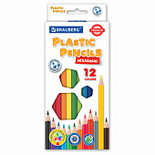  Карандаши цветные 12цв BRAUBERG PREMIUM, шестигранные, грифель мягкий 3 мм, 181666 