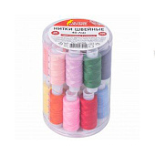  Набор швейных ниток Остров сокровищ, 24 цвета по 150 м, в тубе, 40 ЛШ, 662788 
