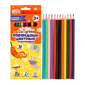  Карандаши цветные 12шт Calligrata заточен., шестригран, картон, европодвес 5303321 