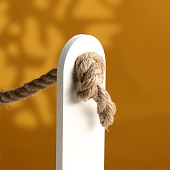  Кашпо деревянное 25.5х15х30 см "Аром" ручка канат белое 5309166 