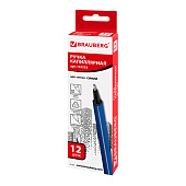  Ручка капиллярная синяя (линер) Brauberg Aero, трехгранная, металлический наконечник, 0,4 мм,142253 