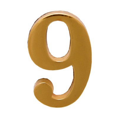 Номер дверной "9" (золото) металлический АЛЛЮР Номер дверной "9" (золото) металлический АЛЛЮР