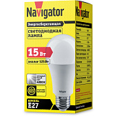  Лампа LED 15Вт Е27, груша, 4000К нейтр. бел. Navigator 