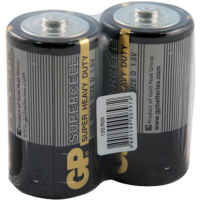 Батарейка D Super Cell R20(2шт/спайка)/GP Батарейка D Super Cell R20(2шт/спайка)/GP