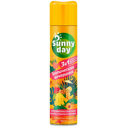 Освежитель воздуха Sunny Day Тропическая вечеринка 300см3 Освежитель воздуха Sunny Day Тропическая вечеринка 300см3