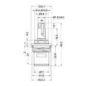 Кран-букса для смесителя 1/2" 24шл. шток 8х6мм 90° металлокерамика 575-068 Кран-букса для смесителя 1/2" 24шл. шток 8х6мм 90° металлокерамика 575-068