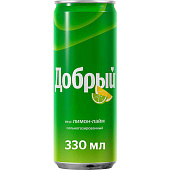 Газированный напиток Добрый лимон лайм 0,33л ж/б Газированный напиток Добрый лимон лайм 0,33л ж/б