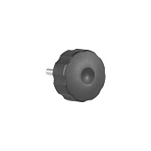 Ручка-барашек с резьбовым штифтом D50 М6x50, пластик, чёрный, 1шт Ручка-барашек с резьбовым штифтом D50 М6x50, пластик, чёрный, 1шт