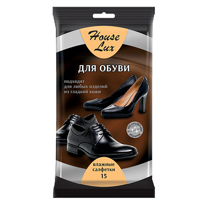 Влажные салфетки для обуви House Lux 15шт Влажные салфетки для обуви House Lux 15шт