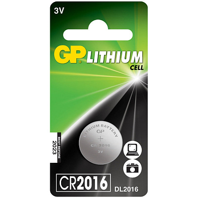 Батарейка литиевая CR2016, 1шт, GP Батарейка литиевая CR2016, 1шт, GP