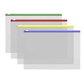  Папка на молнии A4 120мкм ErichKrause Fizzy Clear с цв.молнией ассорти (12/216) /50326/ 