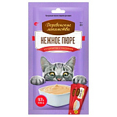 Лакомство для кошек Деревенские нежное пюре из креветки 4х10г 