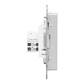  Розетка компьютерная встраиваемая RJ45 UTP cat 5e, цвет алюминий, EKF Эпика 