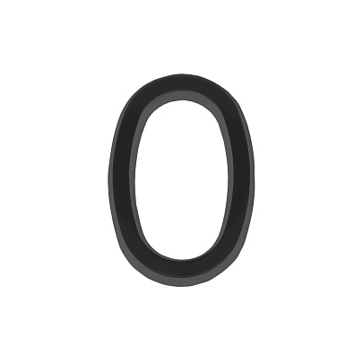 Номер дверной "0" черный, пластик, 50мм, FUARO Номер дверной "0" черный, пластик, 50мм, FUARO