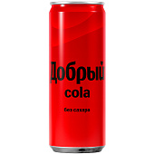 Газированный напиток Добрый кола без сахара 0,33л ж/б Газированный напиток Добрый кола без сахара 0,33л ж/б