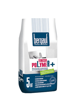  Шпаклевка финишная полимерная Finish Polymer+ (5кг) /Bergauf 