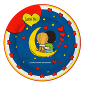 Набор бумажных тарелок 6 шт. "Love is…", синий (d=180 мм) Набор бумажных тарелок 6 шт. "Love is…", синий (d=180 мм)