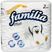  Туалетная бумага Familia Plus Белая 2-х сл. 4шт 