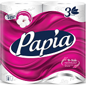Туалетная бумага Papia белая 3-х сл. 4 шт Туалетная бумага Papia белая 3-х сл. 4 шт