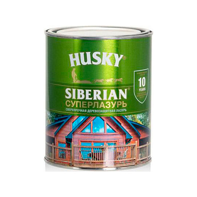 HUSKY SIBERIAN «Суперлазурь» белая 0,9 л HUSKY SIBERIAN «Суперлазурь» белая 0,9 л