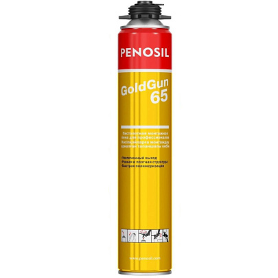 Пена монтажнная профессиональная Gold Gun 65л 875 мл/Penosil Пена монтажнная профессиональная Gold Gun 65л 875 мл/Penosil