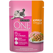 Влажный корм для котят ONE курица с морковью 75г Влажный корм для котят ONE курица с морковью 75г