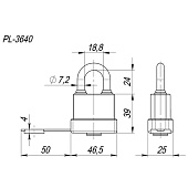 Замок навесной PL-WEATHER-3640 всепогодный FUARO Замок навесной PL-WEATHER-3640 всепогодный FUARO